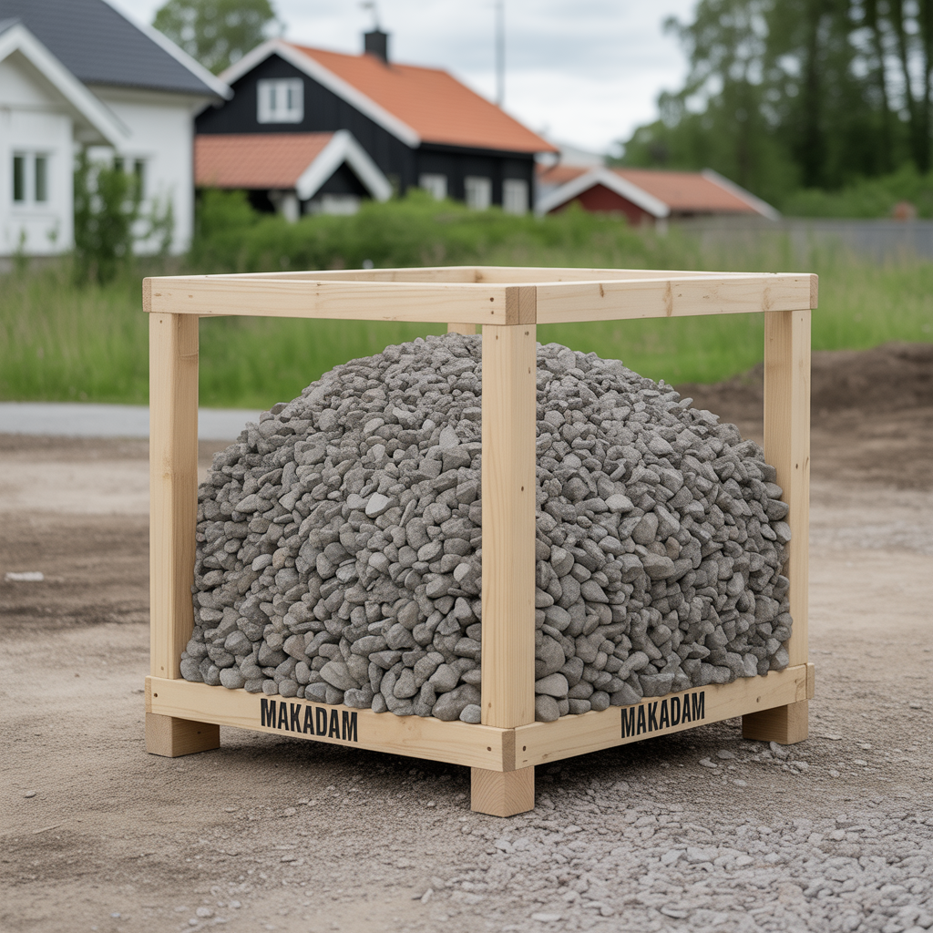 12.Hur mycket vager en kubikmeter makadam