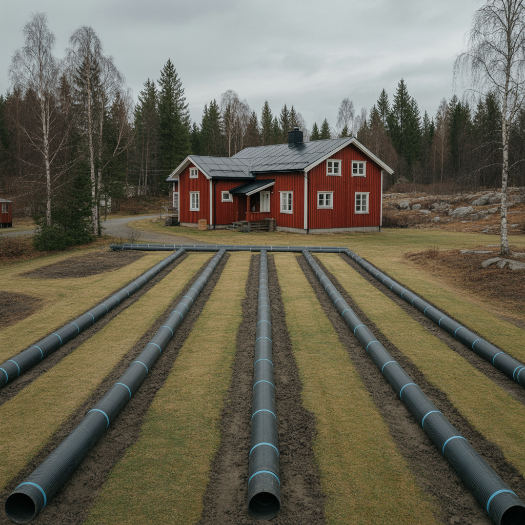 markkollektor for varmepump gravdjup avstand och yta