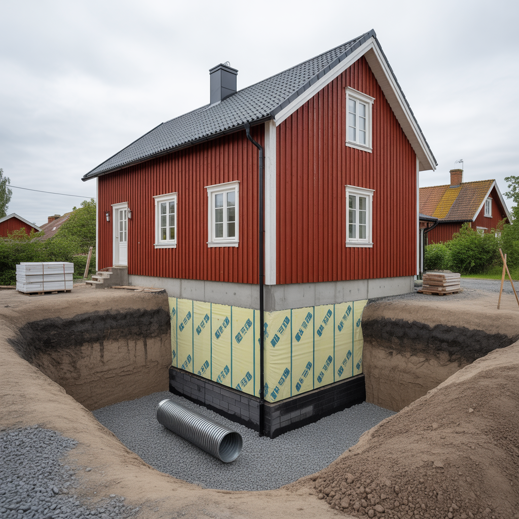 dranering runt husgrund kostnad djup och material