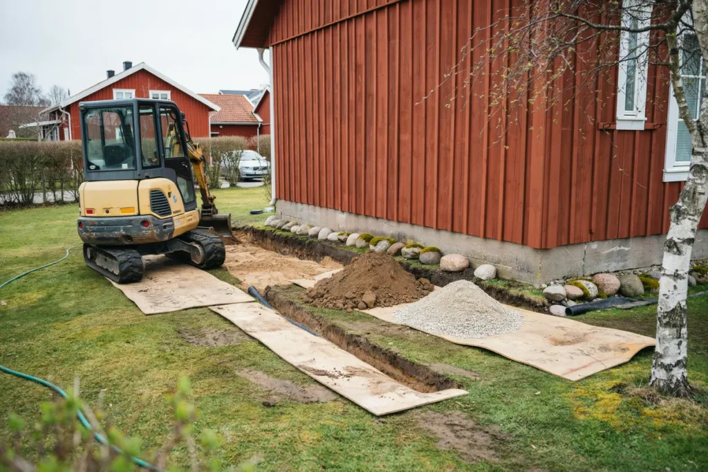 schakta s kert n ra hus och ledningar praktiska r d f r markarbete p villatomten